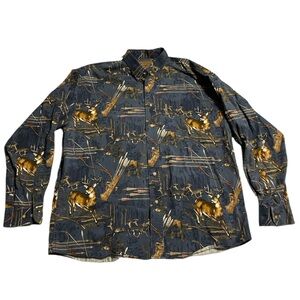 North River rustic outdoor hunting motif button down size L